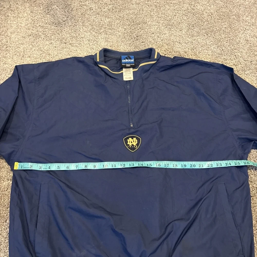 90s Notre Dame Windbreaker Adult XL Fighting Irish Adidas Team 1/4 Zip Pullover